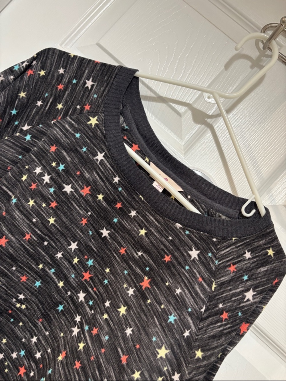 SECRET TREASURES Lightweight Charcoal Sweatshirt with Star Accents